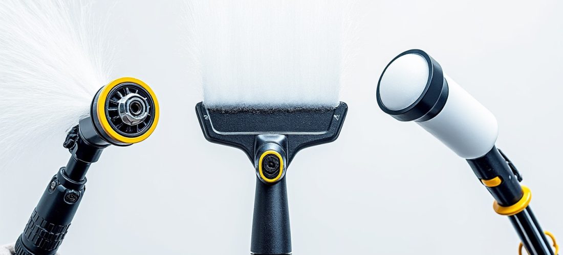 découvrez les différences entre buse rotative, buse plate et lance à mousse, et apprenez l'utilisation idéale de chaque embout pour vos besoins de nettoyage.