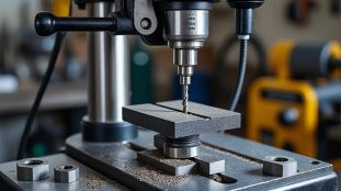 découvrez comment utiliser une table inclinable et un étau de perceuse pour réaliser des perçages précis, d’équerre ou en biais, en toute stabilité.